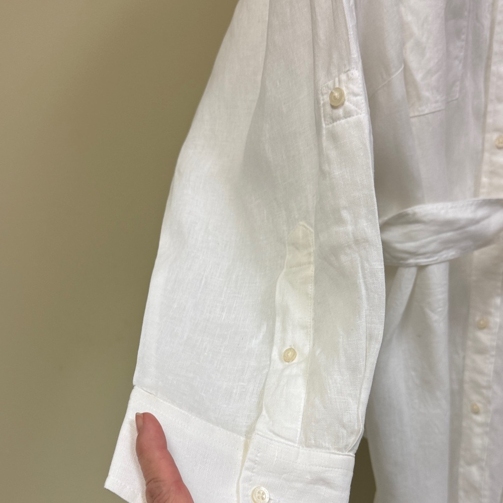 Lauren Ralph Lauren White Linen Blouse - Picture 3 of 9